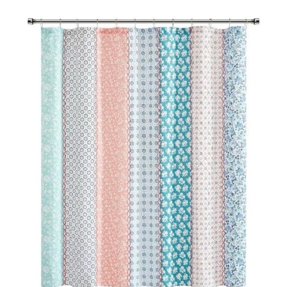 🌺 New Pioneer Woman Ditsy Florals Shower Curtain, Red Blue White